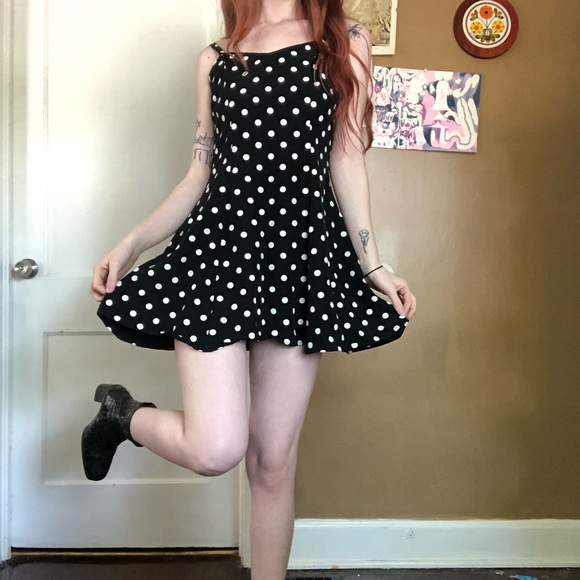 Black and white polka dot vintage dress - Picture 2 of 3